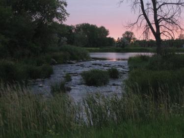 The James River located just 1/2 block from Schuster RV Park