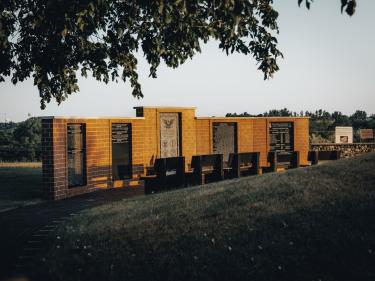 veterans memorial wall at fort seward in jamestown photo