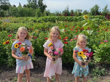 girls with flowers photo