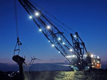 one of falkirk mine's 8750 marion draglines. these draglines have a 125 yard bucket that could hold 4 full size pickups, two side by side and two on top of each other. photo