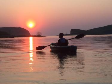 sunset at hazen bay photo