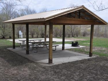 downstream covered ada campsite with concrete rv pad. photo