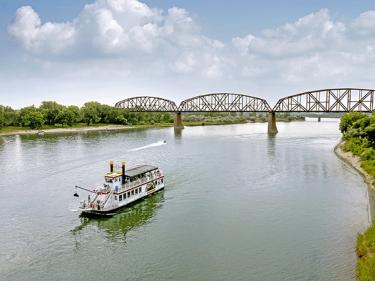 lewis and clark riverboat cruising the river photo