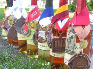 a few of our award winning maple river wines. photo