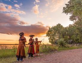 Children dressed as Lewis and clark