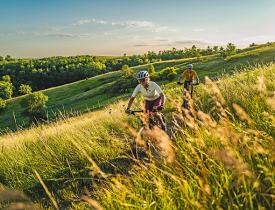 Biking by Fort Abraham Lincoln State Park