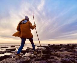 hiking by the shore