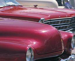 Hood of red Car