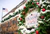 snow-covered christmas wreath at dickens christmas festival  photo 8