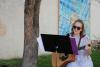 musician at downtown street fair photo